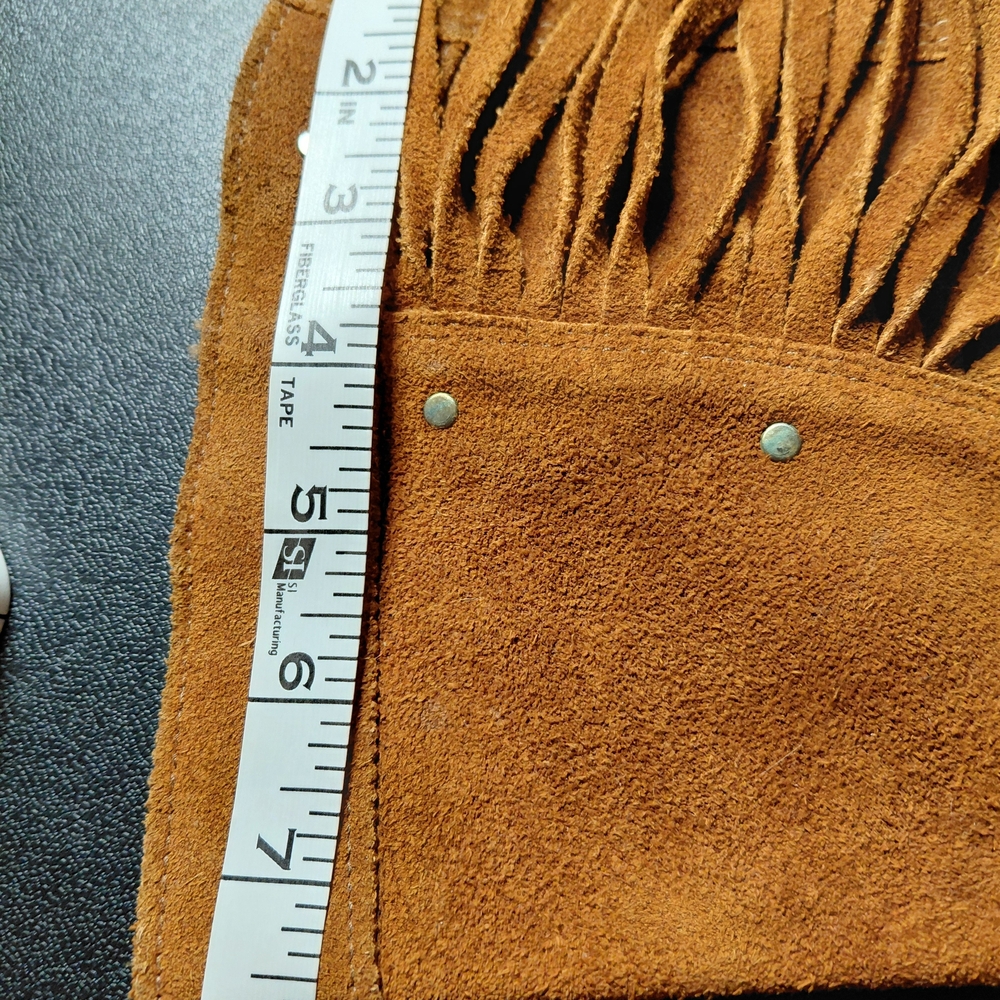 Vintage Minnetonka Brown Leather Stud And Fringe Detail Size Ladies 9 Preloved - Picture 9 of 16